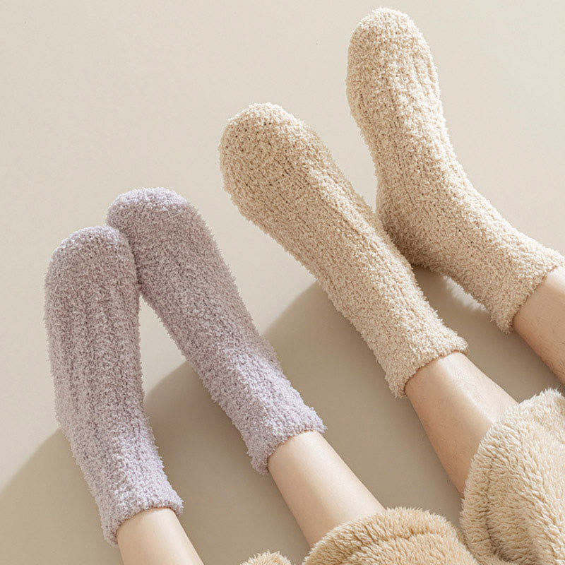 Chaussettes de nuit d'hiver en polaire corail (7 paires) - image 8
