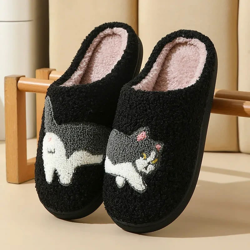 Pantoufles vache chat grandes tailles - Noir - EU44-45(US9-10) - image 5