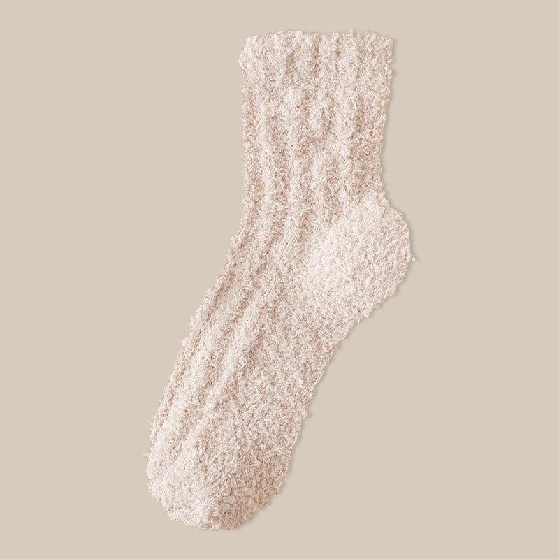 Chaussettes de nuit d'hiver en polaire corail (7 paires) - Chameau - EU39-43(US6-9) - image 15