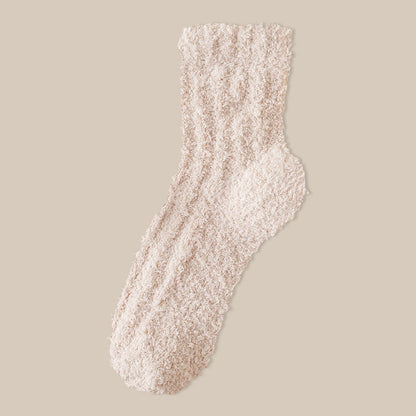 Chaussettes de nuit d'hiver en polaire corail (7 paires) - Chameau - EU39-43(US6-9) - image 15
