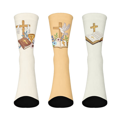 Chaussettes à motif de pigeon croisé - Multicolore - EU37-44(US4-10) - image 1