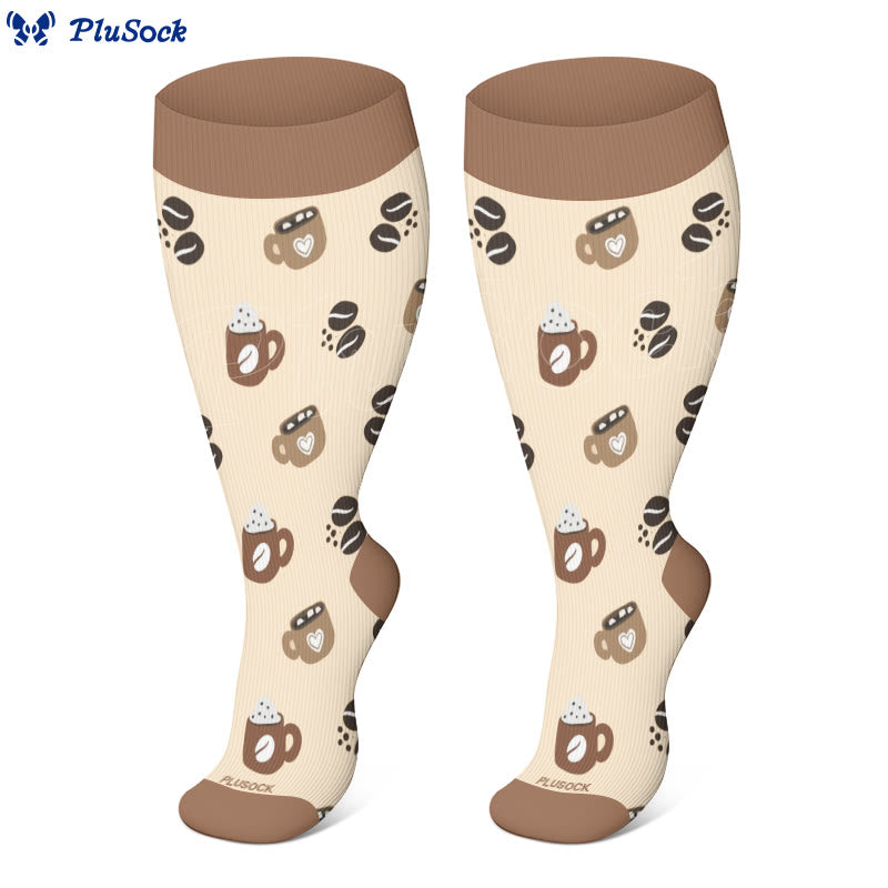 Chaussettes de compression grande taille de la gamme Coffee Series - image 2