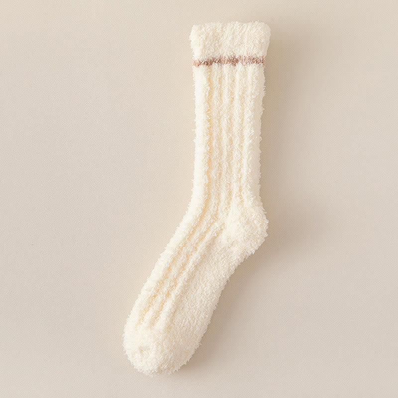 Chaussettes de nuit douces et agréables au toucher (4 paires) - Beige - EU36-40(US3-7) - image 14
