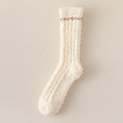 Chaussettes de nuit douces et agréables au toucher (4 paires) - Beige - EU36-40(US3-7) - image 14