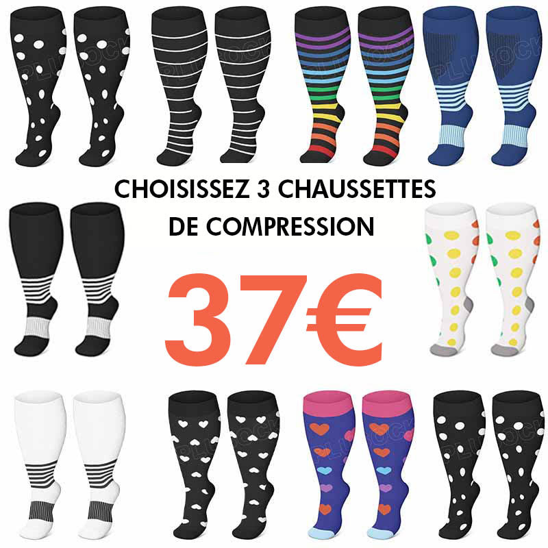 Chaussettes de compression à pois grandes tailles - image 0
