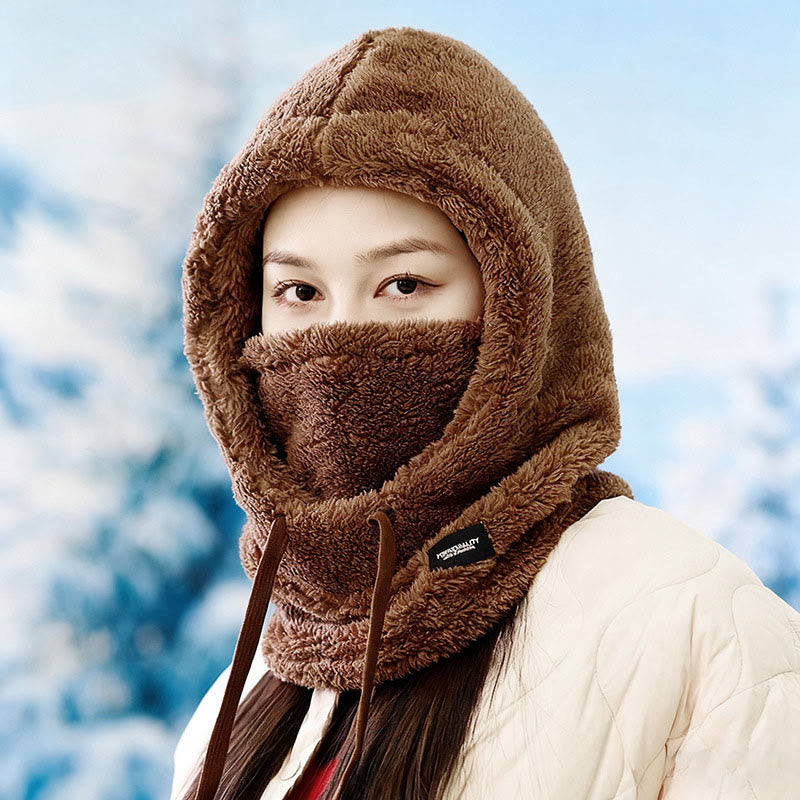 Écharpe à capuche épaisse et coupe-vent - Café - One Size - image 3