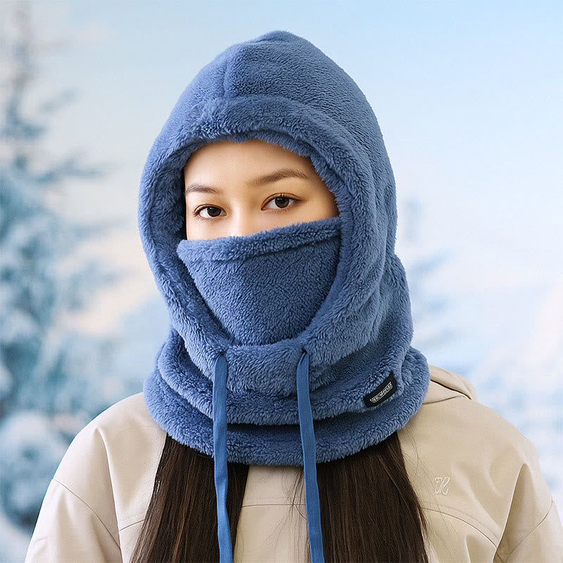 Écharpe à capuche épaisse et coupe-vent - Bleu - One Size - image 2