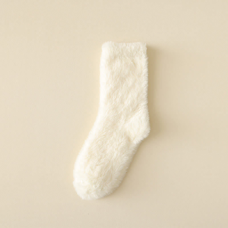 Chaussettes de nuit unies au style polyvalent (3 paires) - Blanc - EU36-43(US3-9) - image 11