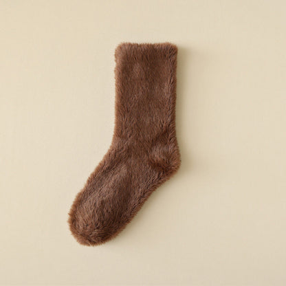 Chaussettes de nuit unies au style polyvalent (3 paires) - Café - EU36-43(US3-9) - image 15