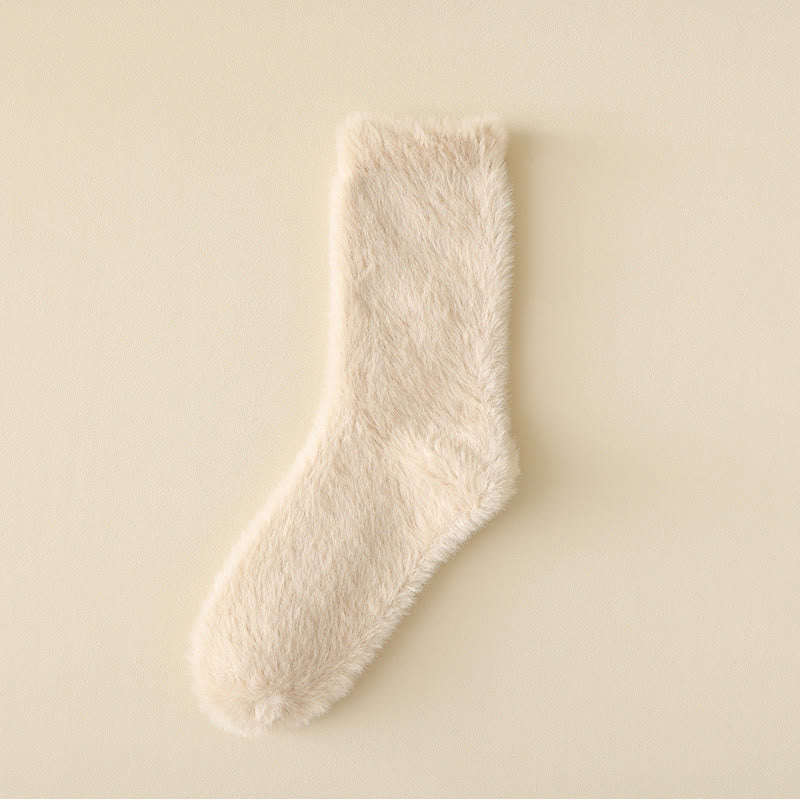 Chaussettes de nuit unies au style polyvalent (3 paires) - Beige - EU36-43(US3-9) - image 16