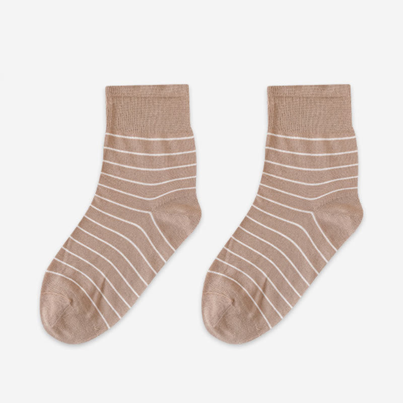 Chaussettes de nuit en coton à rayures (5 paires) - Kaki - EU36-40(US3-7) - image 15