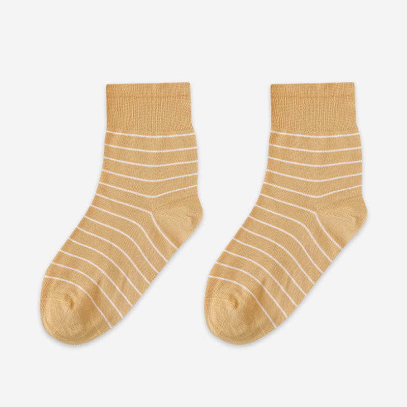 Chaussettes de nuit en coton à rayures (5 paires) - Jaune - EU36-40(US3-7) - image 12