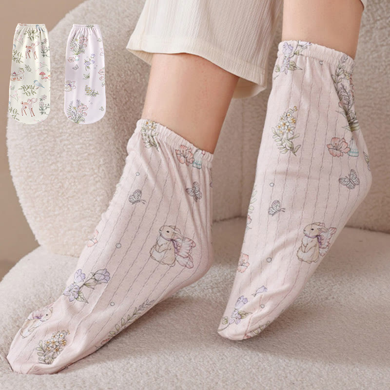 Chaussettes de nuit en coton doux Cloud (2 paires) - Multicolore - One Size - image 0