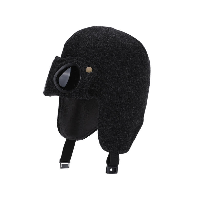 Bonnet avec lunettes de soleil et protection auditive - Noir - One Size - image 1