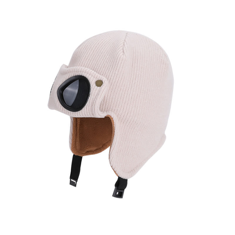 Bonnet avec lunettes de soleil et protection auditive - Beige - One Size - image 3