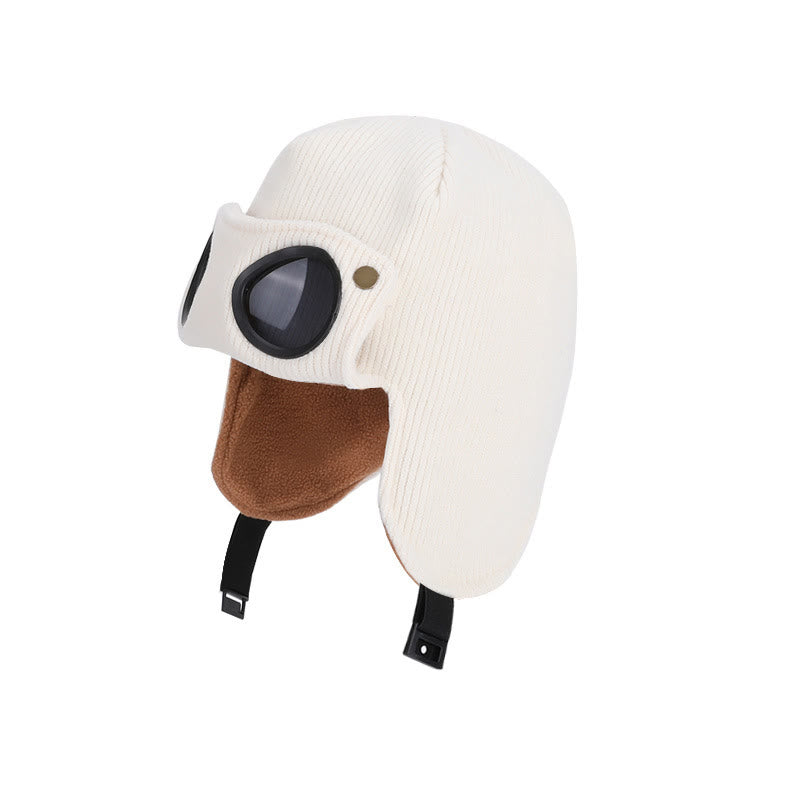Bonnet avec lunettes de soleil et protection auditive - Blanc - One Size - image 4