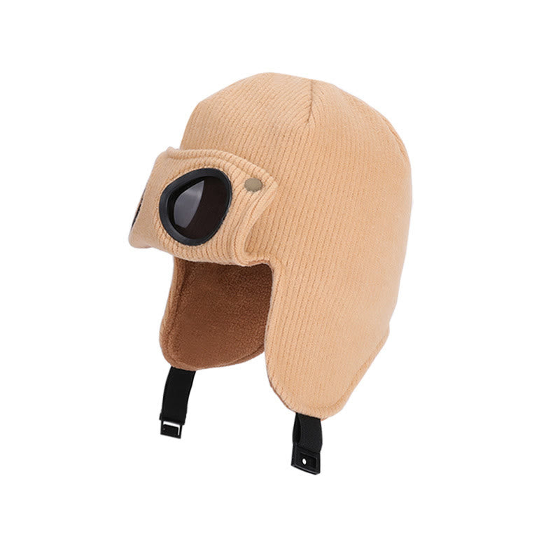 Bonnet avec lunettes de soleil et protection auditive - Kaki - One Size - image 0