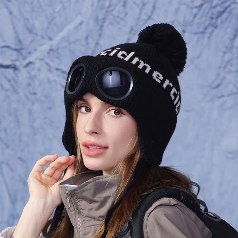 Bonnet chaud coupe-vent avec lunettes de protection - image 4