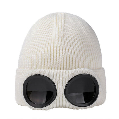 Bonnet chaud avec lunettes de protection - Blanc - One Size - image 11