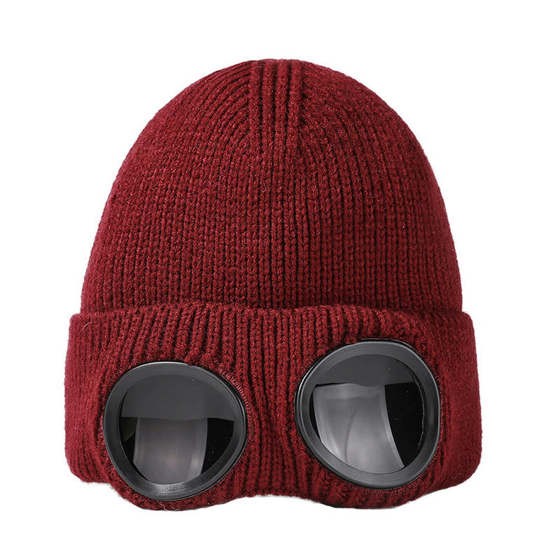 Bonnet chaud avec lunettes de protection - Vin - One Size - image 12