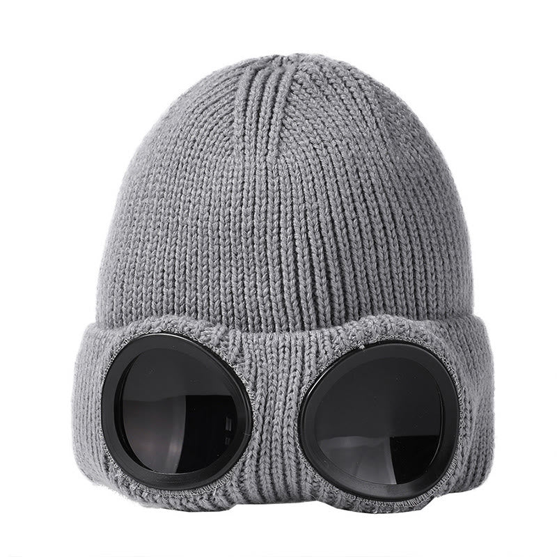 Bonnet chaud avec lunettes de protection - Gris - One Size - image 15