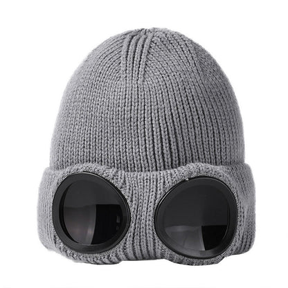 Bonnet chaud avec lunettes de protection - Gris - One Size - image 15