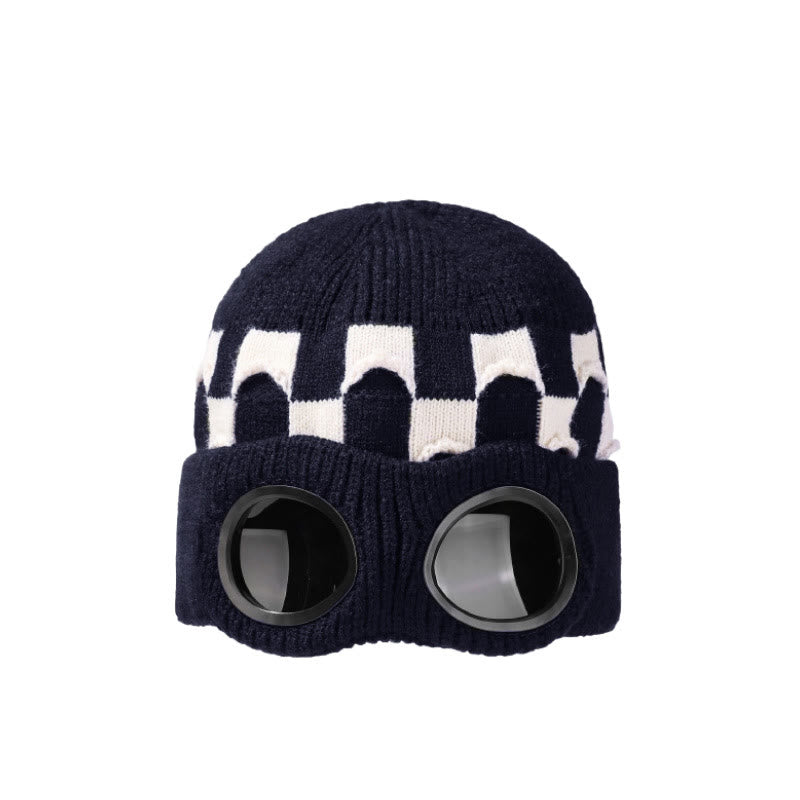 Bonnet souple à grille avec lunettes - Bleu marine - One Size - image 10