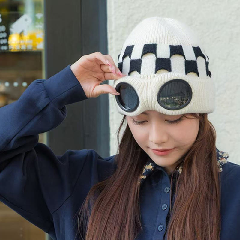 Bonnet souple à grille avec lunettes - image 8