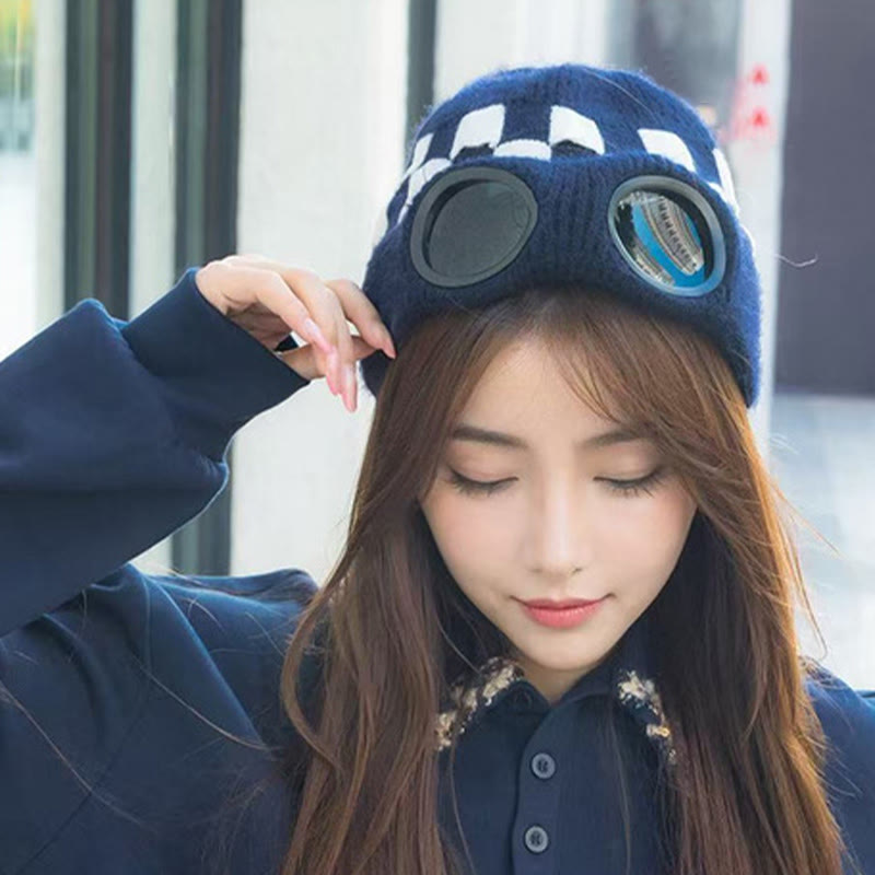 Bonnet souple à grille avec lunettes - image 9