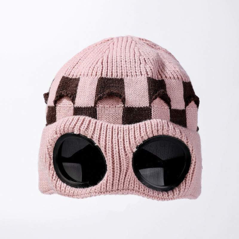 Bonnet souple à grille avec lunettes - Rose - One Size - image 13