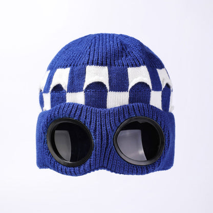 Bonnet souple à grille avec lunettes - Bleu - One Size - image 14