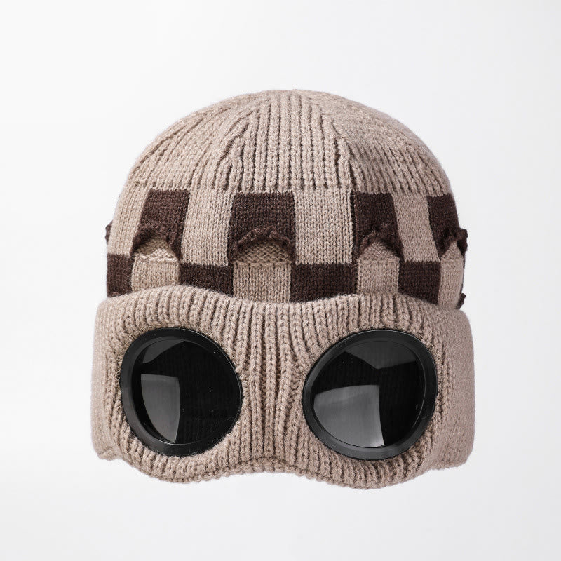 Bonnet souple à grille avec lunettes - Kaki - One Size - image 17
