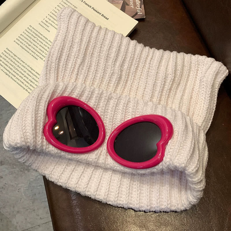 Bonnet à lunettes au design accrocheur - Beige - One Size - image 9