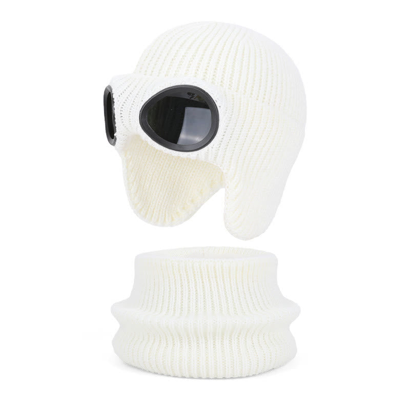 Écharpe unisexe, bonnet et lunettes de protection - Blanc - One Size - image 16