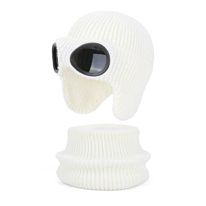 Écharpe unisexe, bonnet et lunettes de protection - Blanc - One Size - image 16