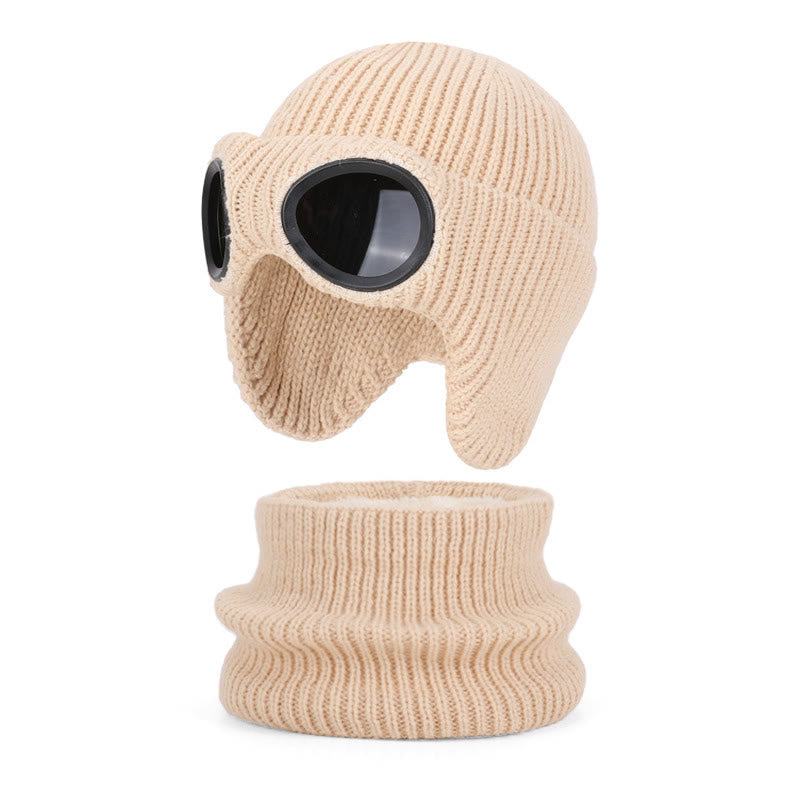 Écharpe unisexe, bonnet et lunettes de protection - Abricot - One Size - image 17