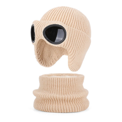 Écharpe unisexe, bonnet et lunettes de protection - Abricot - One Size - image 17