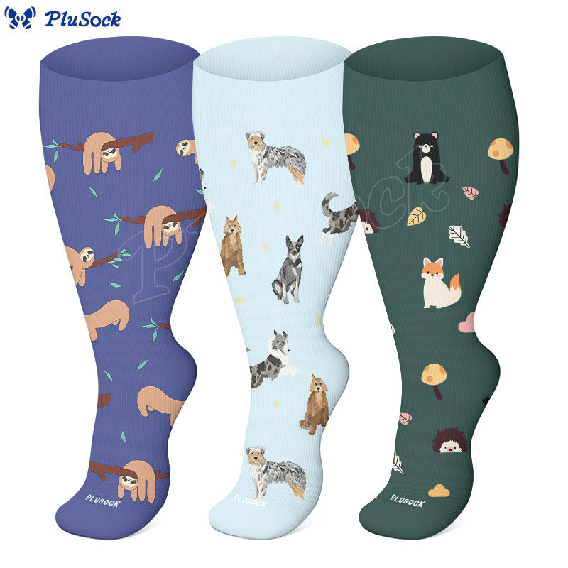 Chaussettes de compression pour chien paresseux grande taille (3 paires) - image 0