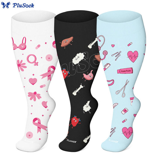 Chaussettes de compression grandes tailles Healthcare Icons (3 paires) - image 0