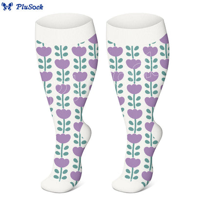Chaussettes de compression à motif floral grande taille - image 10