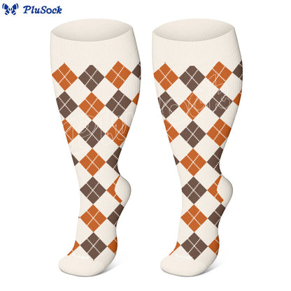 Chaussettes de compression classiques à losanges grandes tailles (3 paires) - image 4