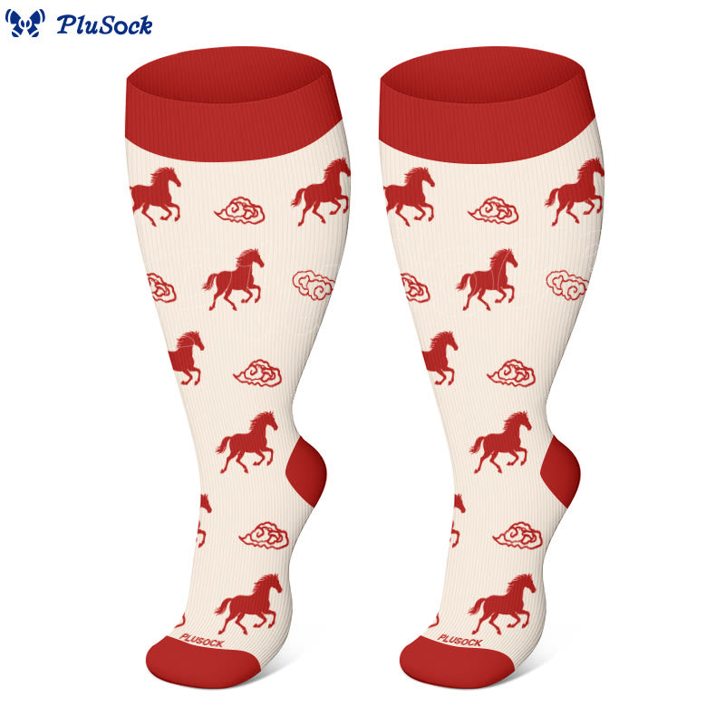 Chaussettes de compression Lucky Pony grandes tailles (3 paires) - image 2
