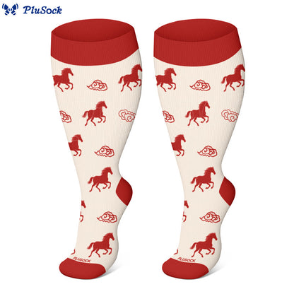 Chaussettes de compression Lucky Pony grandes tailles (3 paires) - image 2