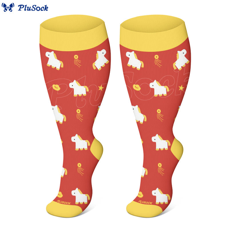 Chaussettes de compression Lucky Pony grandes tailles (3 paires) - image 3