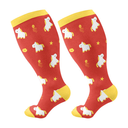 Chaussettes de compression Lucky Pony grandes tailles (3 paires) - Jaune (1 paire) - 4XL - image 5