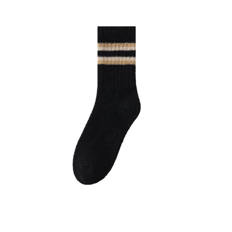 Chaussettes courtes à rayures parallèles bicolores (3 paires) - Noir - EU39-44(US6-10) - image 10