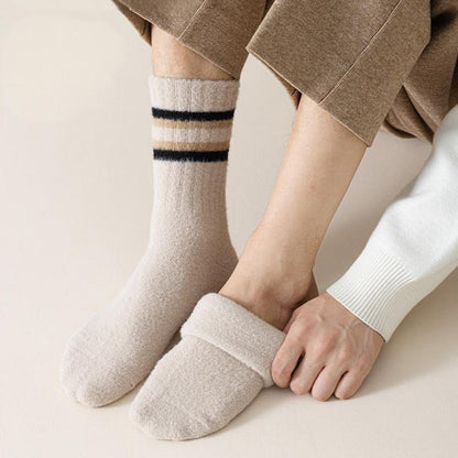 Chaussettes courtes à rayures parallèles bicolores (3 paires) - image 4