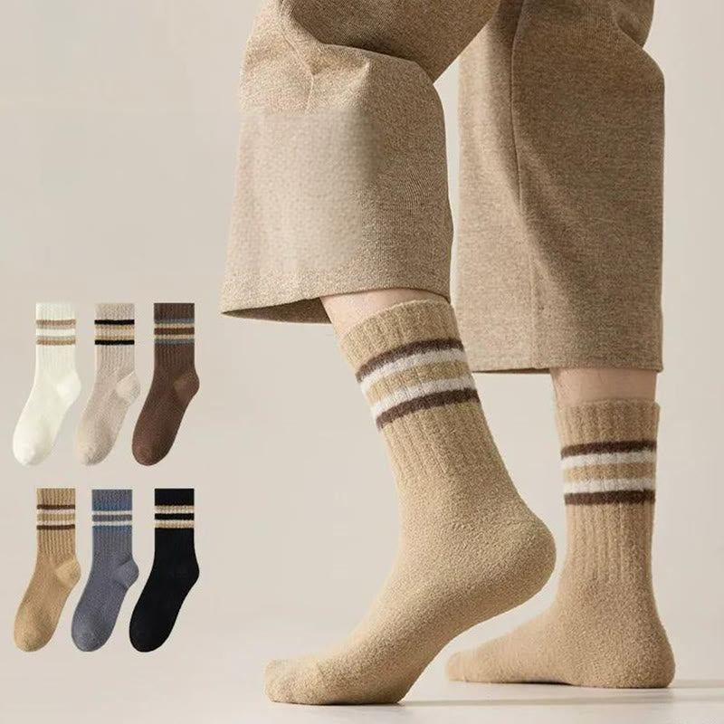 Chaussettes courtes à rayures parallèles bicolores (3 paires) - image 7