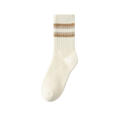 Chaussettes courtes à rayures parallèles bicolores (3 paires) - Blanc - EU39-44(US6-10) - image 11