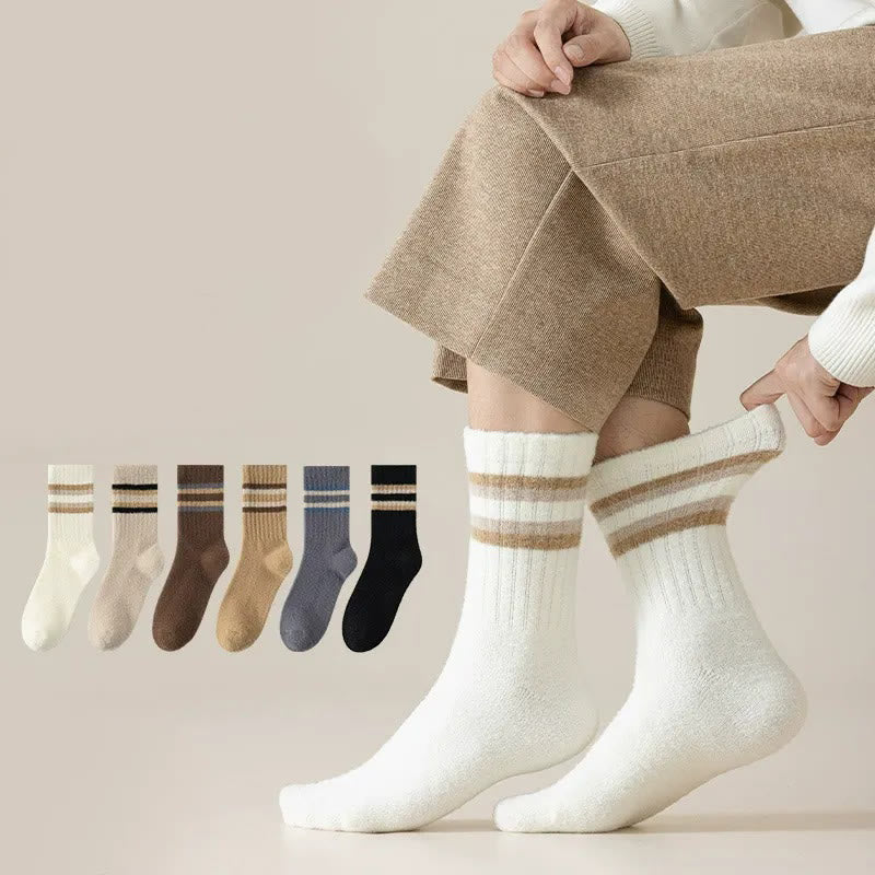 Chaussettes courtes à rayures parallèles bicolores (3 paires) - image 0